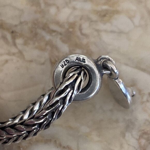 Trollbeads Sterling Silver Bracelet with Lock of Wisdom & Pandora Charm - Picture 3 of 8